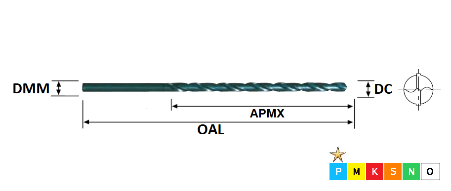 5.5mm HSS (205mm OAL) Extra Long Series Drill Steam Tempered Finish